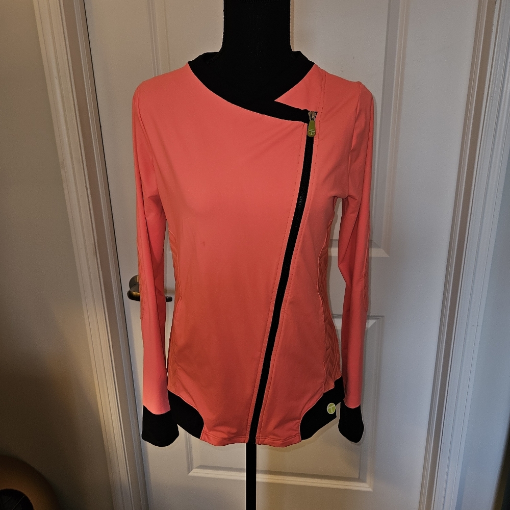 Trina Turk Coral and Black Jacket